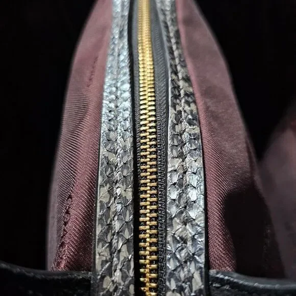 Coach Dalton 31 Shoulder Bag Purse in Colorblock with Pearlized Python Snakeskin - Picture 7 of 10